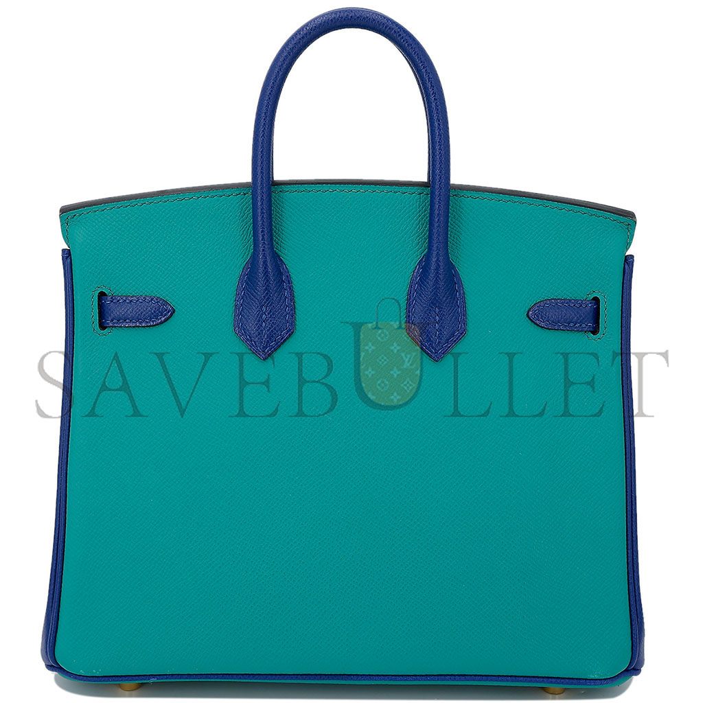 HERMÈS BIRKIN 35 EPSOM IN MALACHITE GREEN AND AQUA BLUE WITH GOLD BUCKLE H028369CK33 (35*28*18cm)